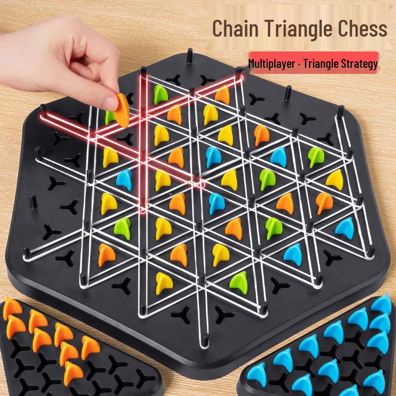 Triangle Chess Rubber Band Toy - Kids' Geometric Thinking Game for Intellectual Development and Parent-Child Interaction