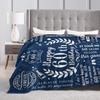 Turning 60 Year Present For Man's 60th Birthday Blanket Adults  Flannel Throw Blanket For Bedroom Warm Comfy Quality Bedspread