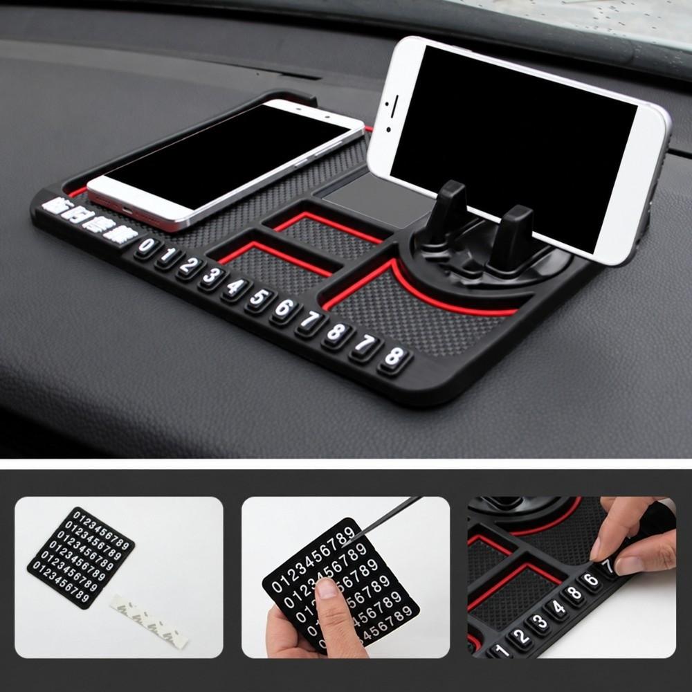 Rotatable Phone Holder Mat Silicone Parking Number Sign Car Phone Holder  Car Interior Dashboard