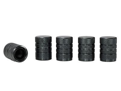 Valve Caps, Aluminum with Threaded Plastic Insert, 5 Pcs, Gunmetal