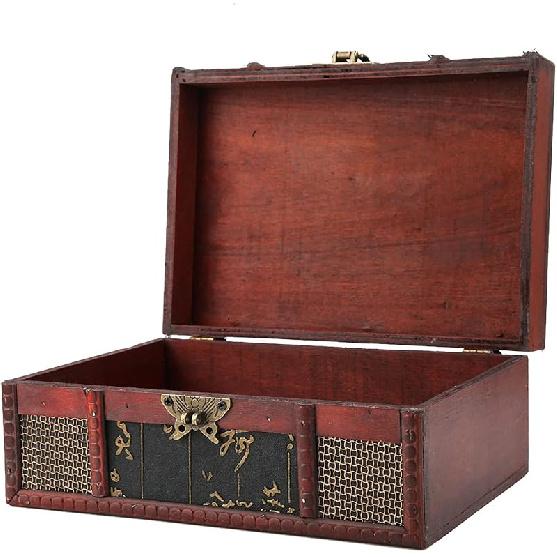 Wooden Box, Wooden Storage Box, Wood Craft Box, Wooden Boxes, Mens Jewelry Box, Cigar Box, Keepsake Box, Wooden Jewelry Box Organizer For Documents Chinese style with lock