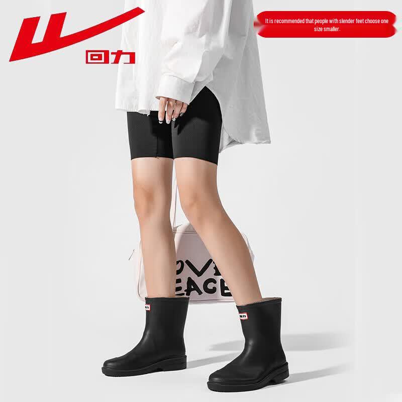 Huili Women s Mid-Calf Waterproof Rain Boots HLOZ3 38 чёрный