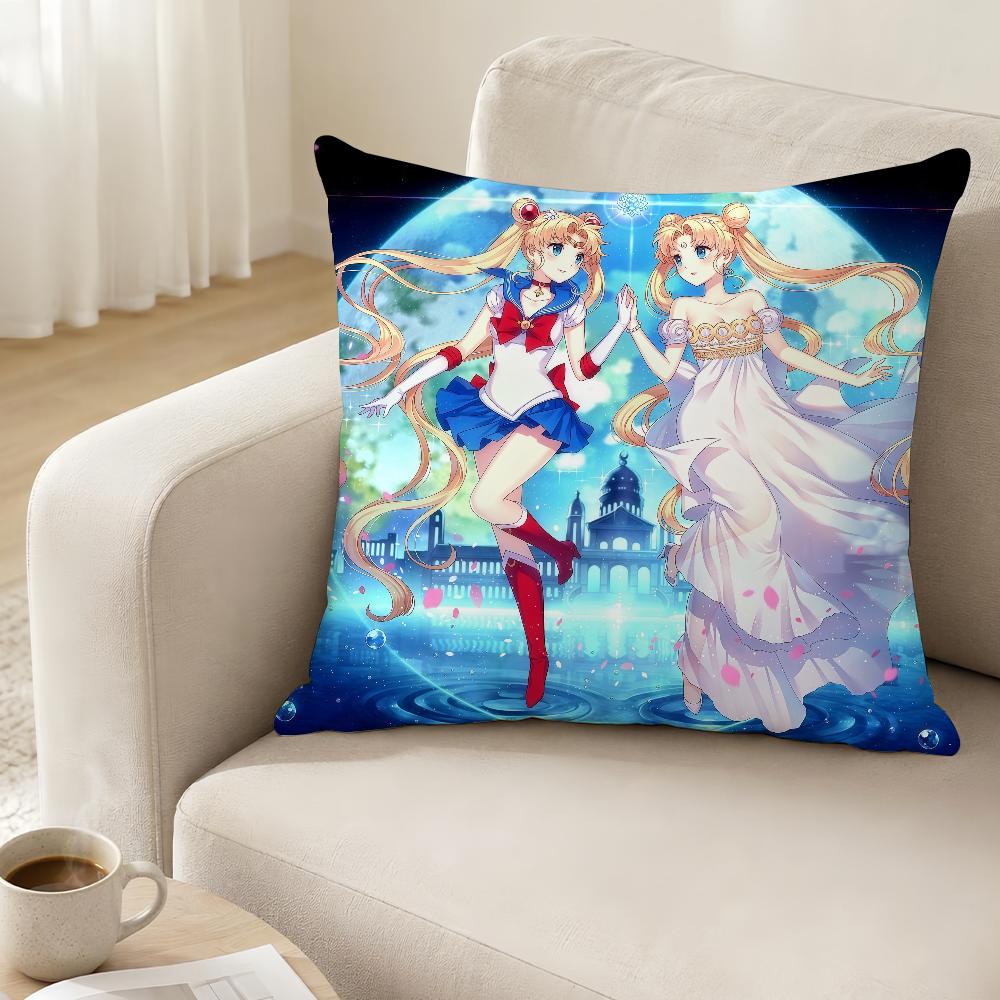 Comic Ssailor Mmoon Cushion Cover Antidustmite Sofa Cushion Decorative Office Cover Lounge Area Indoor Outdoor Use