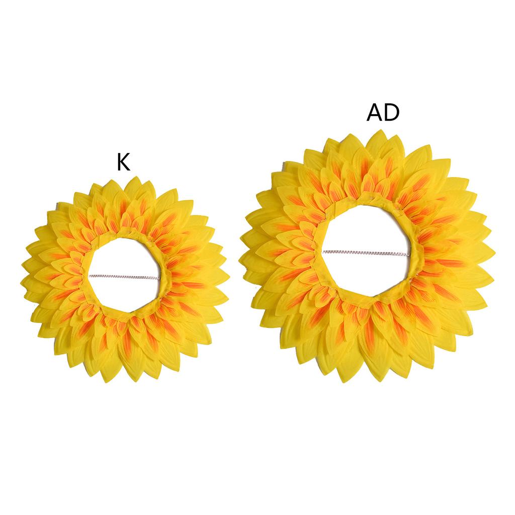 Schönes Sonnenblumen-Kopfschmuck für Familientreffen Kinder Schöner Sonnenblumenhut Atmungsaktiver Musikfestival-Hut Bühnen-Kopfschmuck