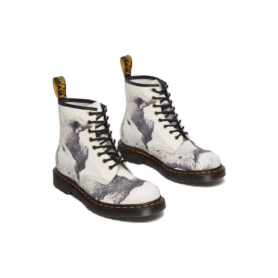 Dr. Martens Tate Comfortable Lace-Up Ankle Boots Unisex Ankle Boots White 31731649