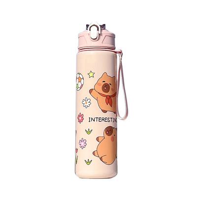 700ml Roztomilý hrnek na vodu s kapybarou se slámkou a uchem, cestovní hrnek na vodu s velkým objemem, kawaii láhev na vodu pro fitness a sport