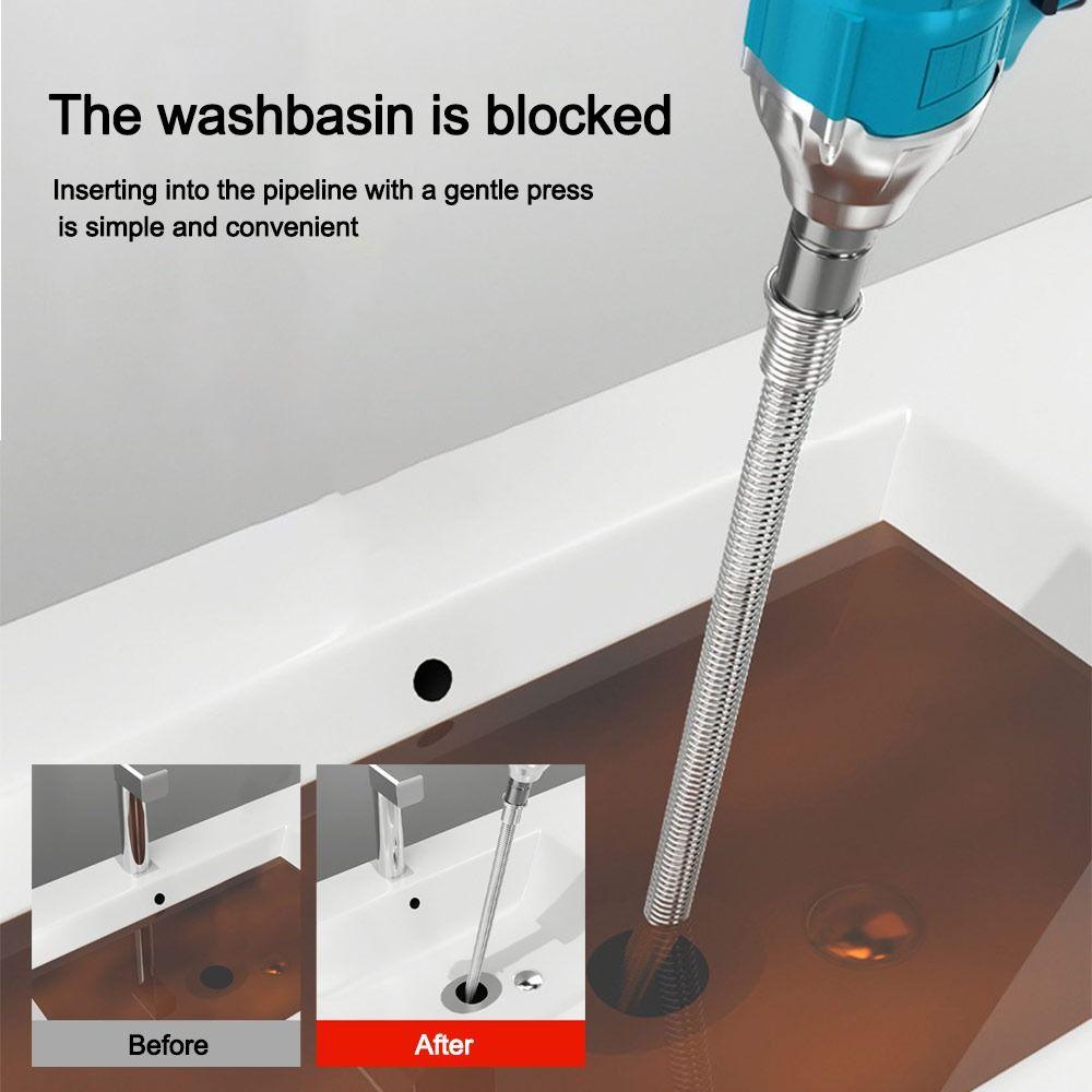 1-5m Elektrische Bohrmaschine Abflussbaggerfeder Verdickter Spülenreiniger für Küche Badezimmer Sanitär