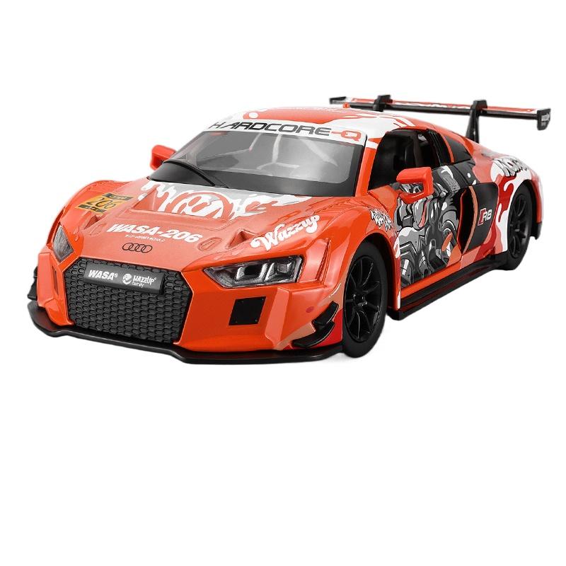 

1/24 масштаб BMW M4 GT3 R8 LMS сплав миниатюрный автомобиль масштабная модель автомобиля литой металл звук и свет детская игрушечная машинка транспортное средство подарок оранжевый