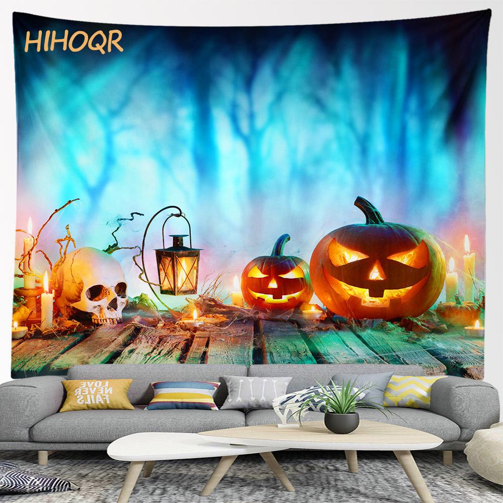 Happy Halloween Pumpkin Tapestry Wall Hanging Boho Room Decoration Large Cloth  Aesthetic Home Party Backdrop