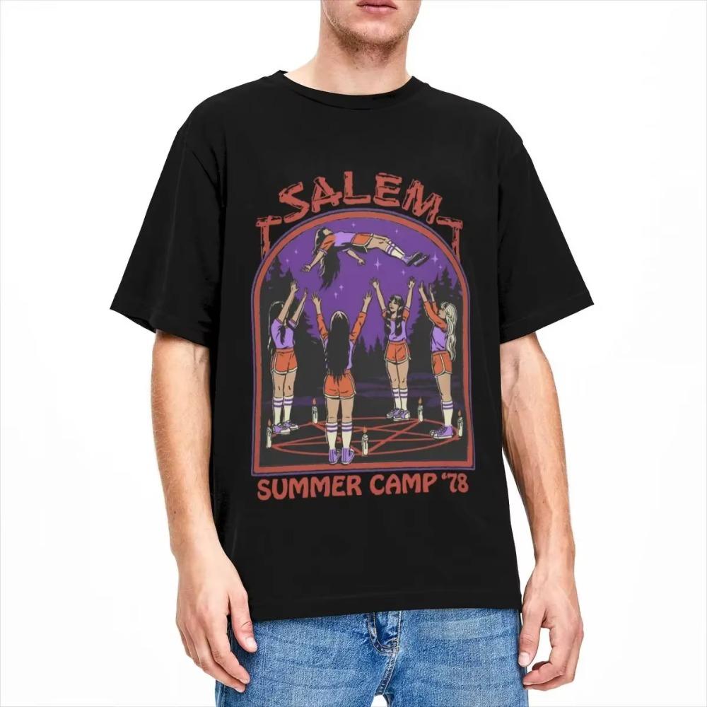 Novelty Cheerleading Basket Toss Summer Camp T Shirt Men Women's  Salem Dark Art Tees Shirt Birthday Present Clothes