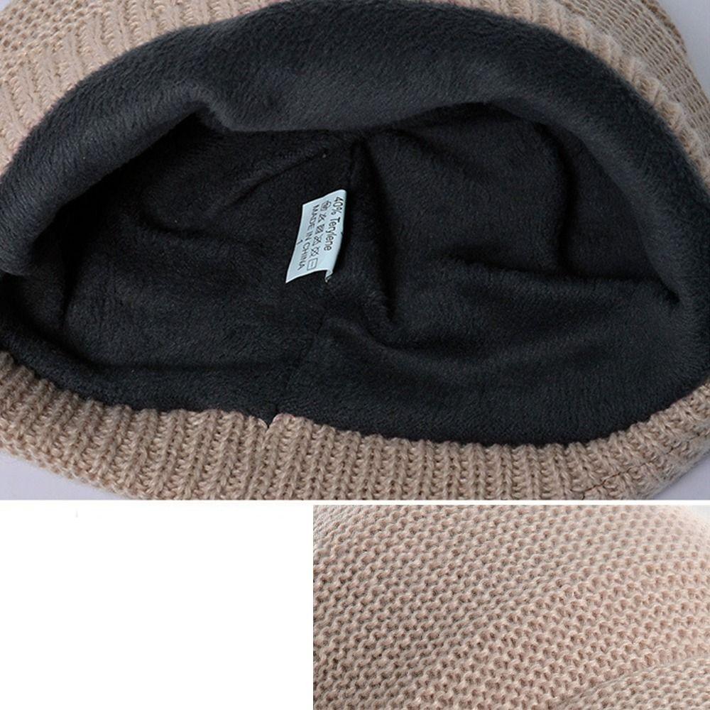 Soft Plush Beanies Short Brim Bonnet Fashion Knitted Hat Outdoor