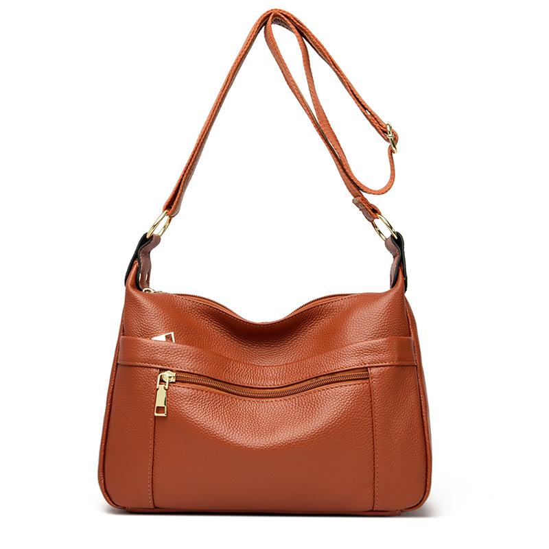 

Leather women s bag new trendy casual shoulder messenger bag high sense first layer cowhide soft bag mother bag