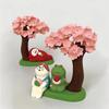 1pc Japanese Style Cute Cat Flower Appreciation ZAKKA Cherry Blossom Matcha INS Trendy Toy DIY Resin Handicraft Small Ornaments