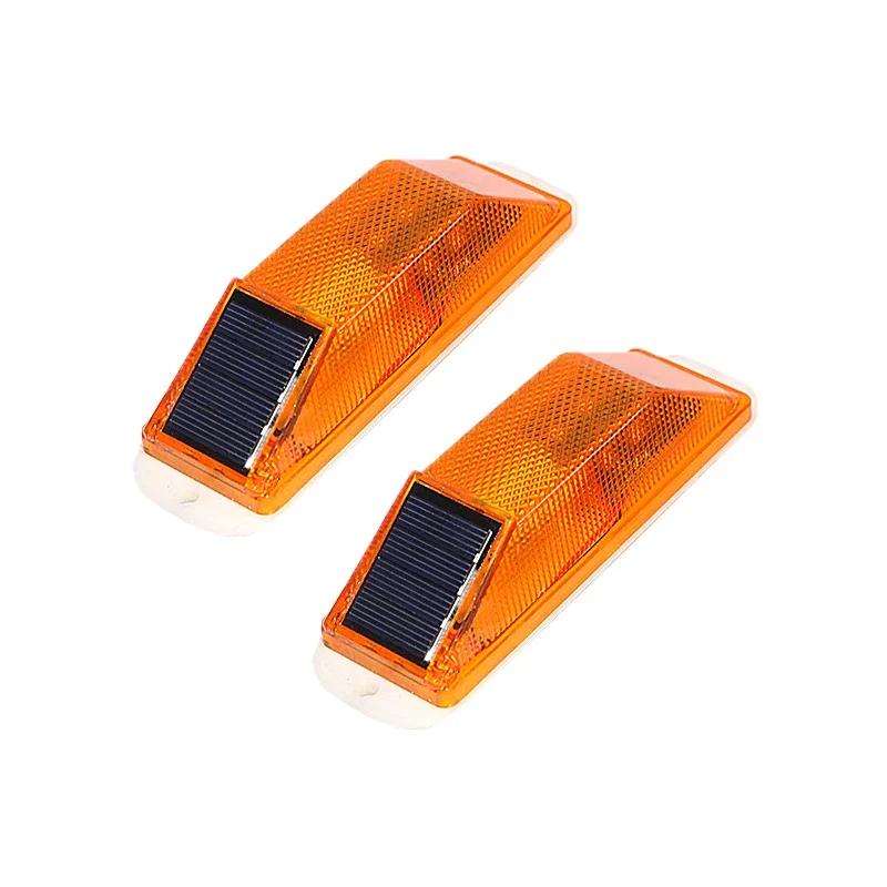 Car LED Solar Lights Rechargeable LED Solar Strobe Warning Lamp Night Auto Driving Traffic Safety Caution Light Chip Control 1Pc