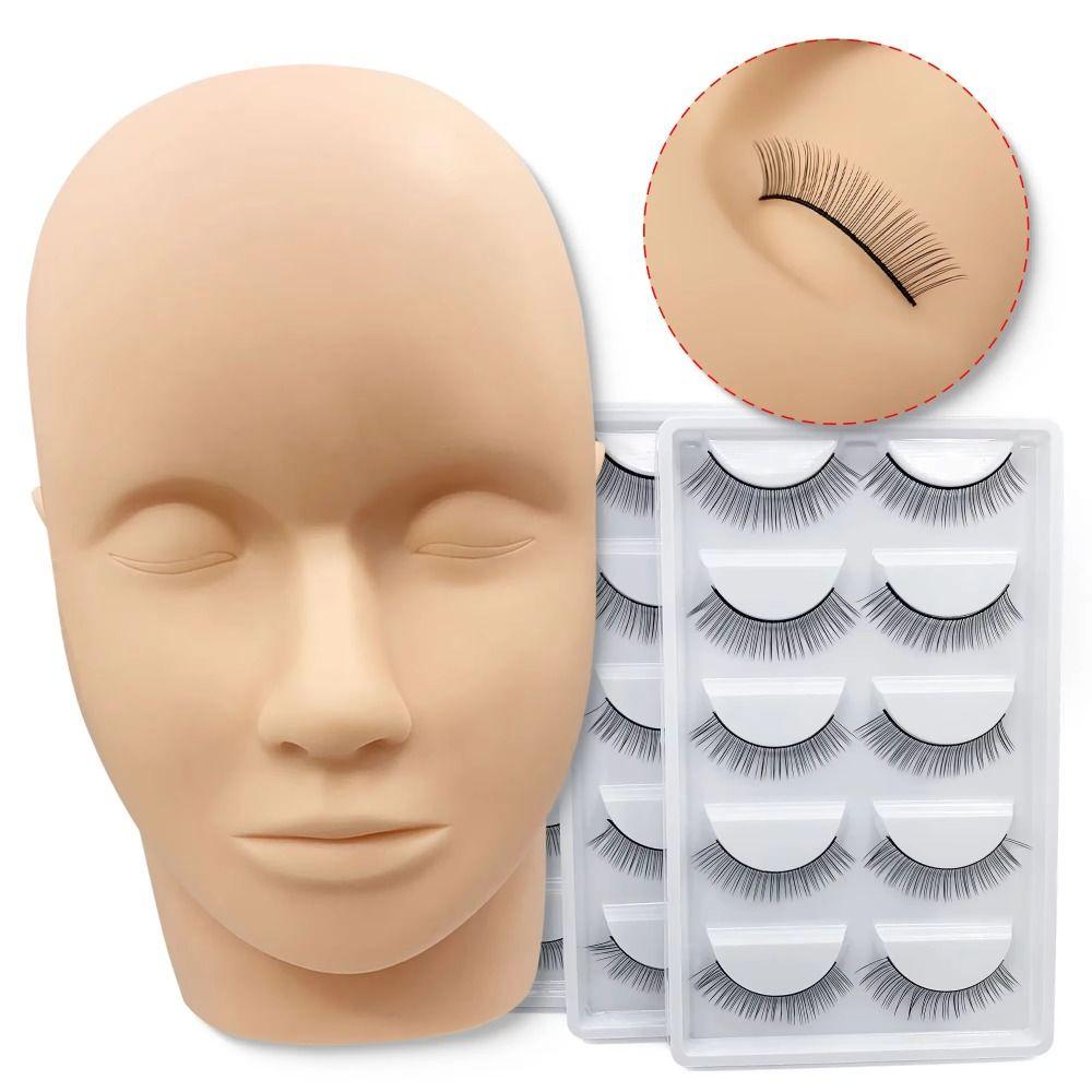 Closed Eyes Eyelash Extension Practice Model Flat Head Practice Mannequin Face Painting