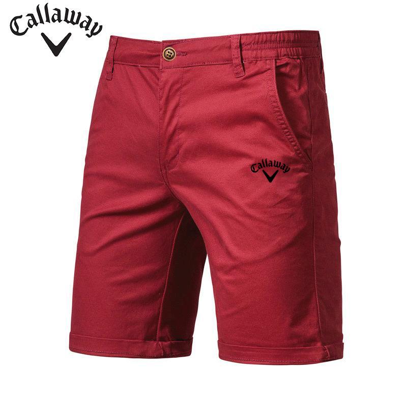 Vyšívané letní bavlněné šortky Callaway v jednobarevné barvě pro muže Vysoce kvalitní neformální obchodní společenské šortky s elastickým pasem plážové šortky