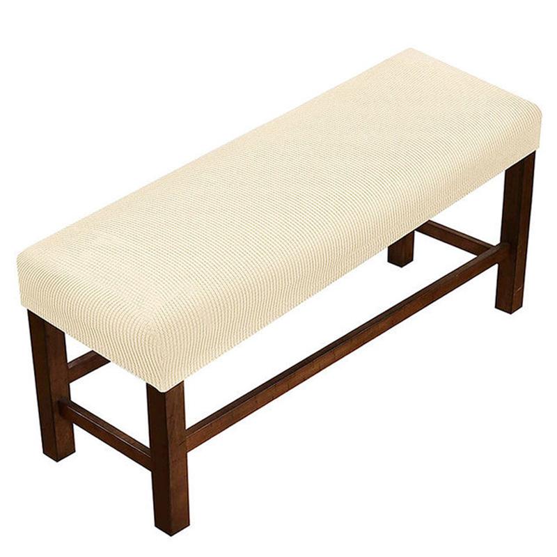 Stretch Jacquard Dining Long Bench Cover Thickened Living Room Anti-Dust Removable Bench Slipcover Washable Bench Seat Protector