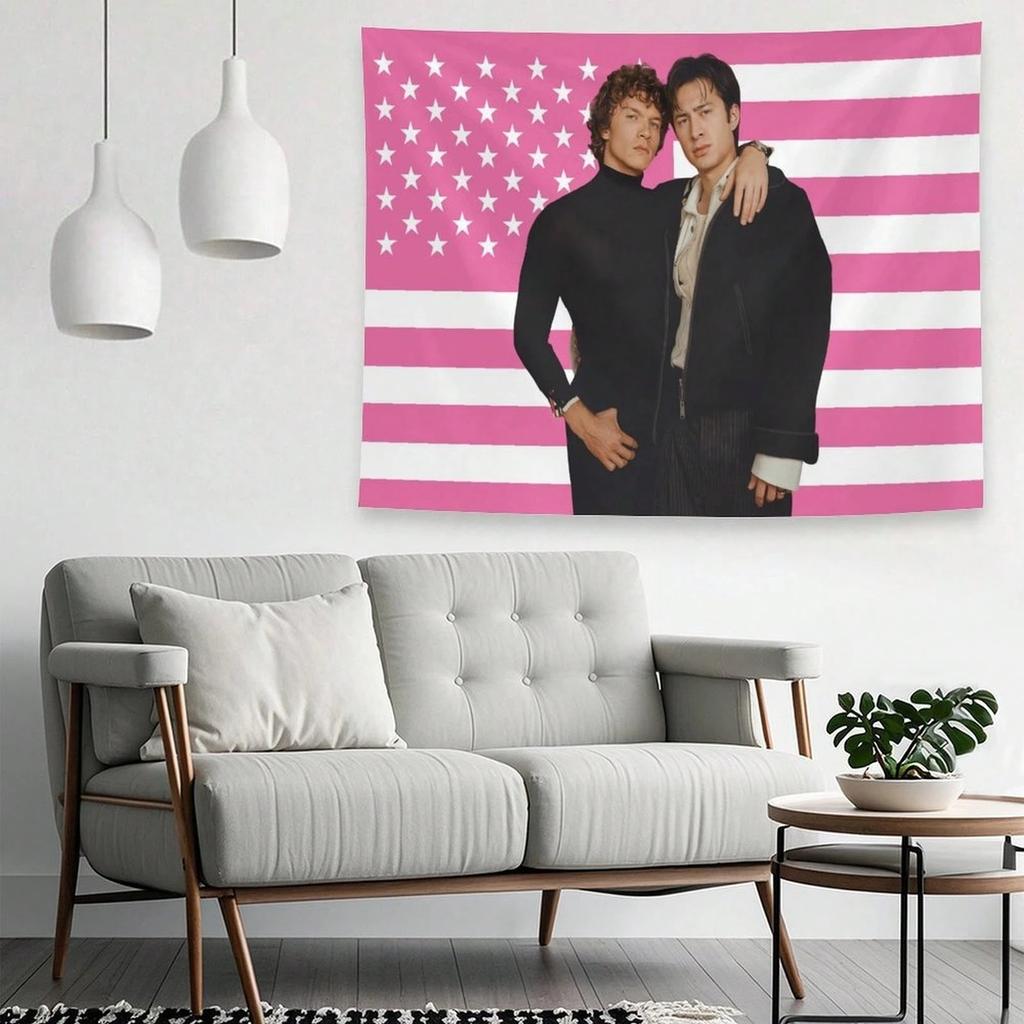Heated Rivalry American Flag Tapestry Colorful USA Design Room Aesthetic Living Room Party Decor College Dorm Decor Barton