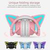 Căști de gaming cu LED, cu ureche de pisică, pliabilă, montată pe cap, Căști Bluetooth 5.0, căști fără fir adevărate cu microfon