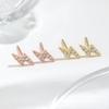 Anti-allergic Mini Earrings Hip-hop Small Minimalist Zircon Lightning Stud Earrings
