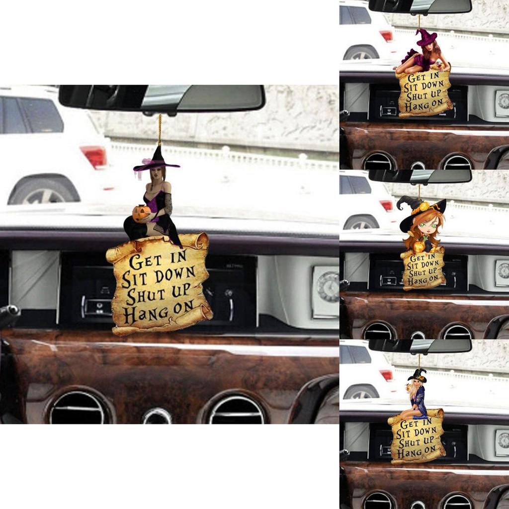 Charming Cartoon Witch Acrylic Pendant For Car Interior Keychain And Bag Decoration