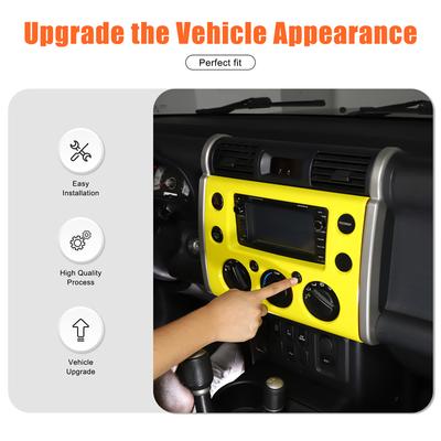 ABS Car Central Control Navigation Decorative Panel Frame Sticker For Toyota FJ Cruiser 2007-21 Car Interior Accessories