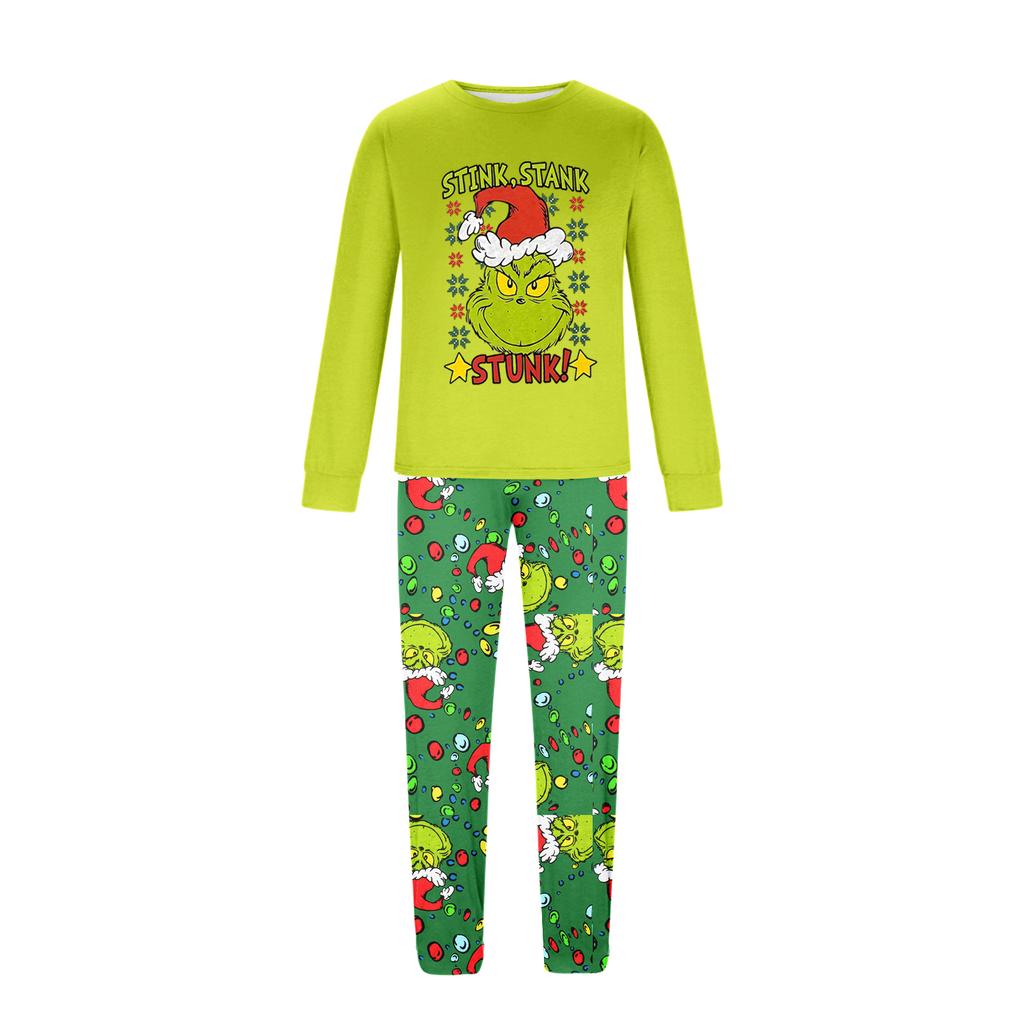 Ebeveyn-Çocuk Noel Baskılı Ev Takımı Uzun Kollu Üst Ve Pantolon