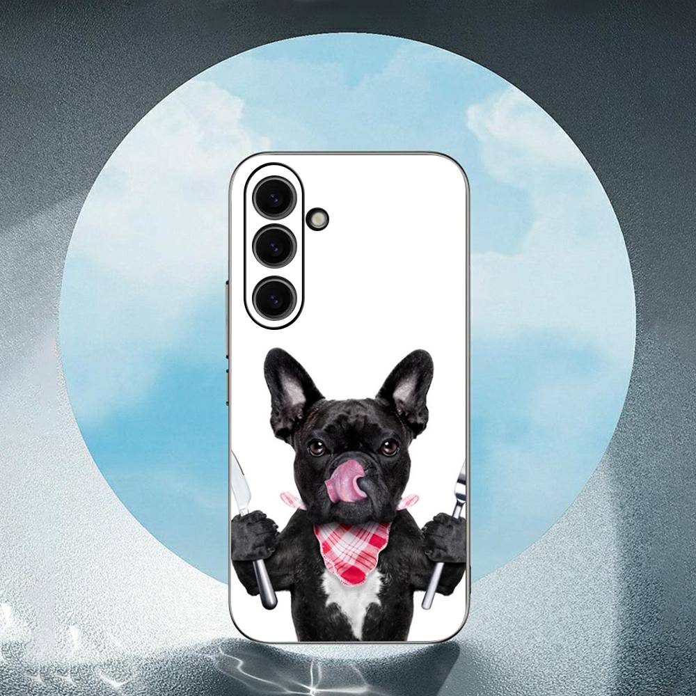 Pug Dog French Bulldog Luxury Black Phone Case For Samsung Galaxy S23 S24 S25 Ultra S22 Plus S21