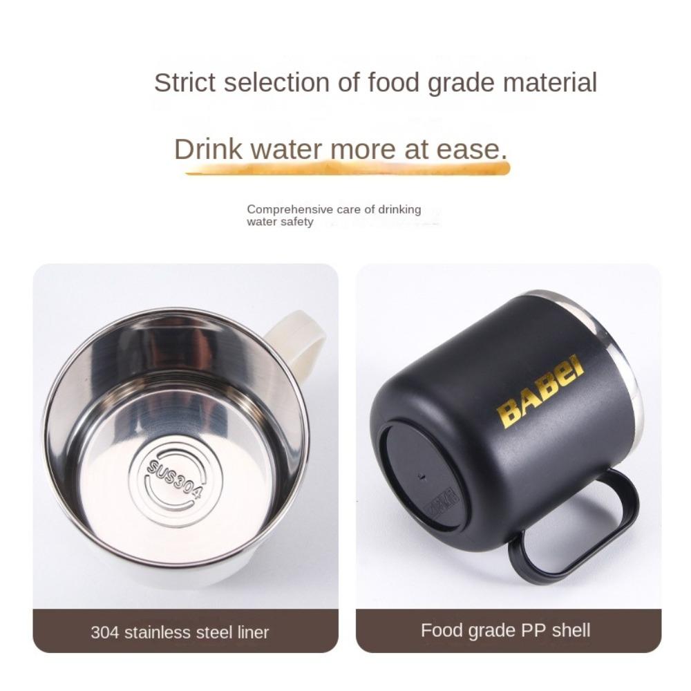 Double-Layered Thermal Mug 304 Stainless Steel Coffee Cup Portable Milk Tea Cup  Office