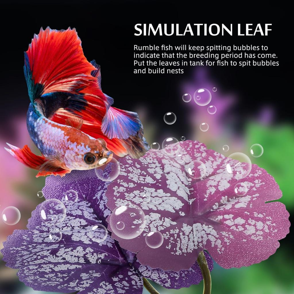 Balacoo 2 Stück Bettafisch Blatt Hängematte Polster Aquarium Tank Kunststoffpflanzen mit Saugnapf zur Simulation des Natürlichen Lebensraums Laichplatz Punktuelle Zucht