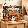 Customizable Picture Holder Halloween Wooden Photo Frame, Pumpkin Ghost Cat Cutout Holiday Portrait Frame Holder, Double-sided Tabletop Decor for Home