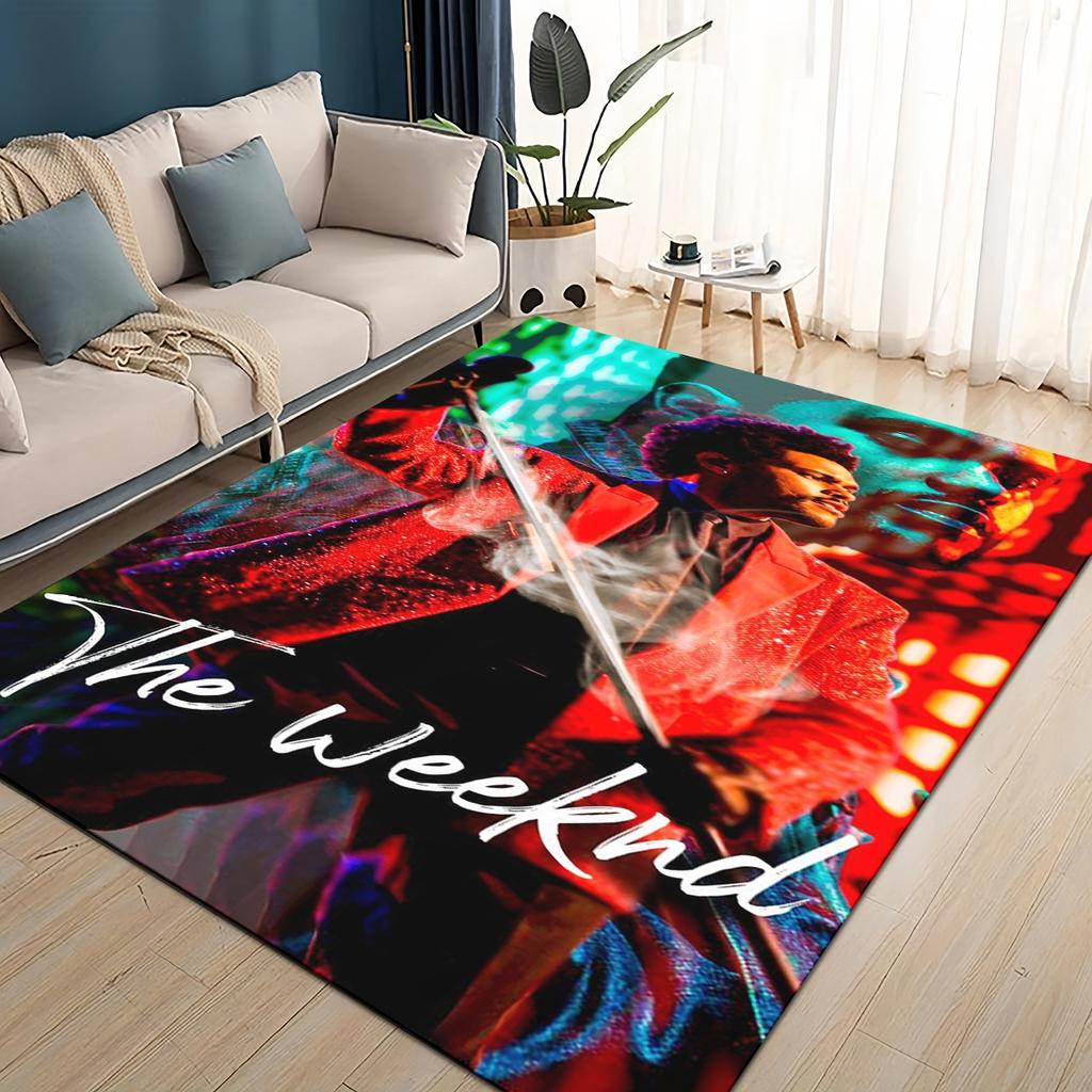 3D The Weeknd X.O R&B Singer Carpet Rug for Living Room Bedroom Home Sofa Decoration,kids Play Non-slip Floor Mat Christmas Gift