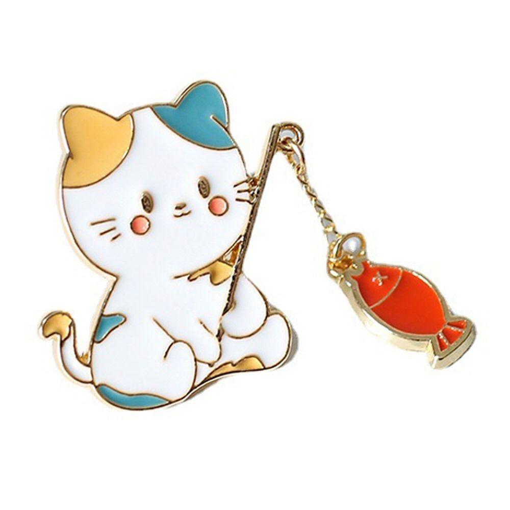 Cartoon Design Animal Badge Pin Enamel Finish Cartoon Cat Pin Creativity Brooch Anime Pins