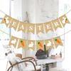 Happy Easter Banner Burlap - Rustic Easter Decorations - Easter Bunny Banner For Mantle Fireplace - Spring Easter Party