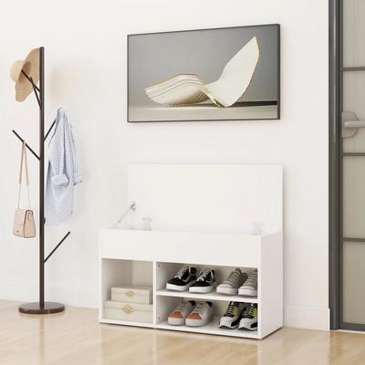 Shoe Bench White 80 X 30 X 45 Cm Particleboard
