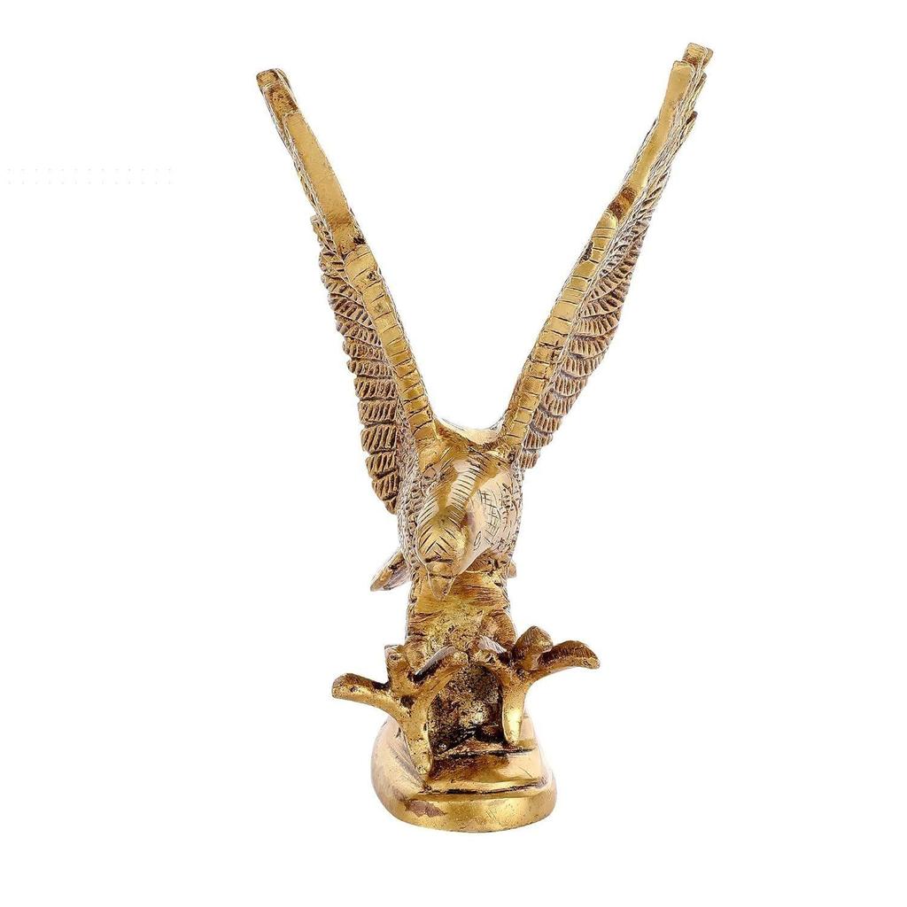 XOMARK Brass Flying Eagle Statue Hawk Sculpture Feng Shui Decorative Handmade Wild Bird Garuda Statue for Home