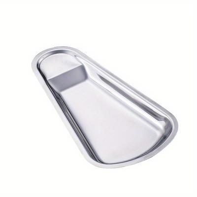Stainless Steel Fan-shaped Tray Extra Thick Spoon Food Tray Buffet Tray Tray