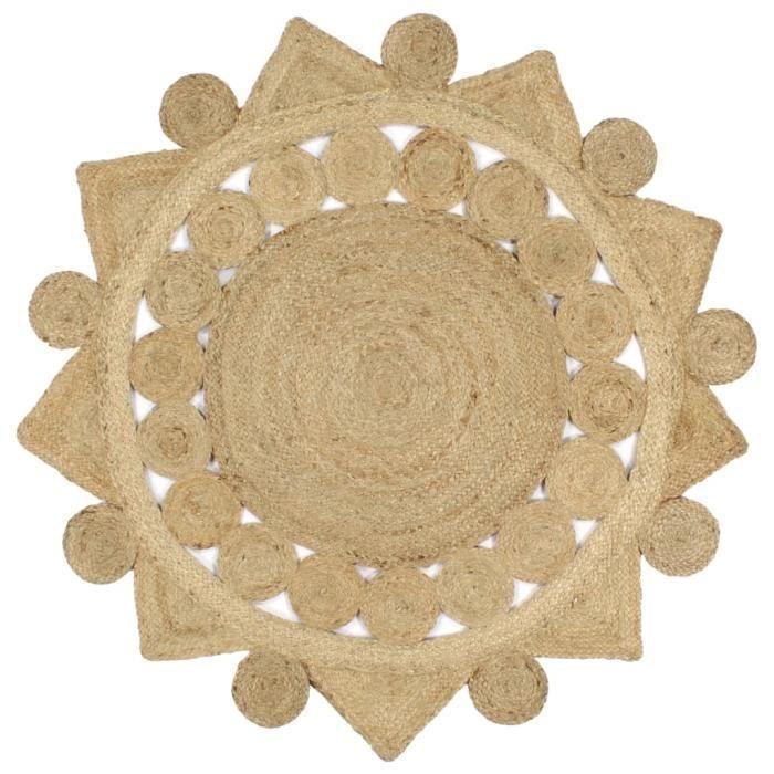 VidaXL Tapis fait à la main Jute tressée 120 cm