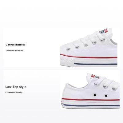 Chuck Taylor All Star Canvas Vintage Casual Durable Low Top Skate Shoes Kids Sneaker White 3J256C