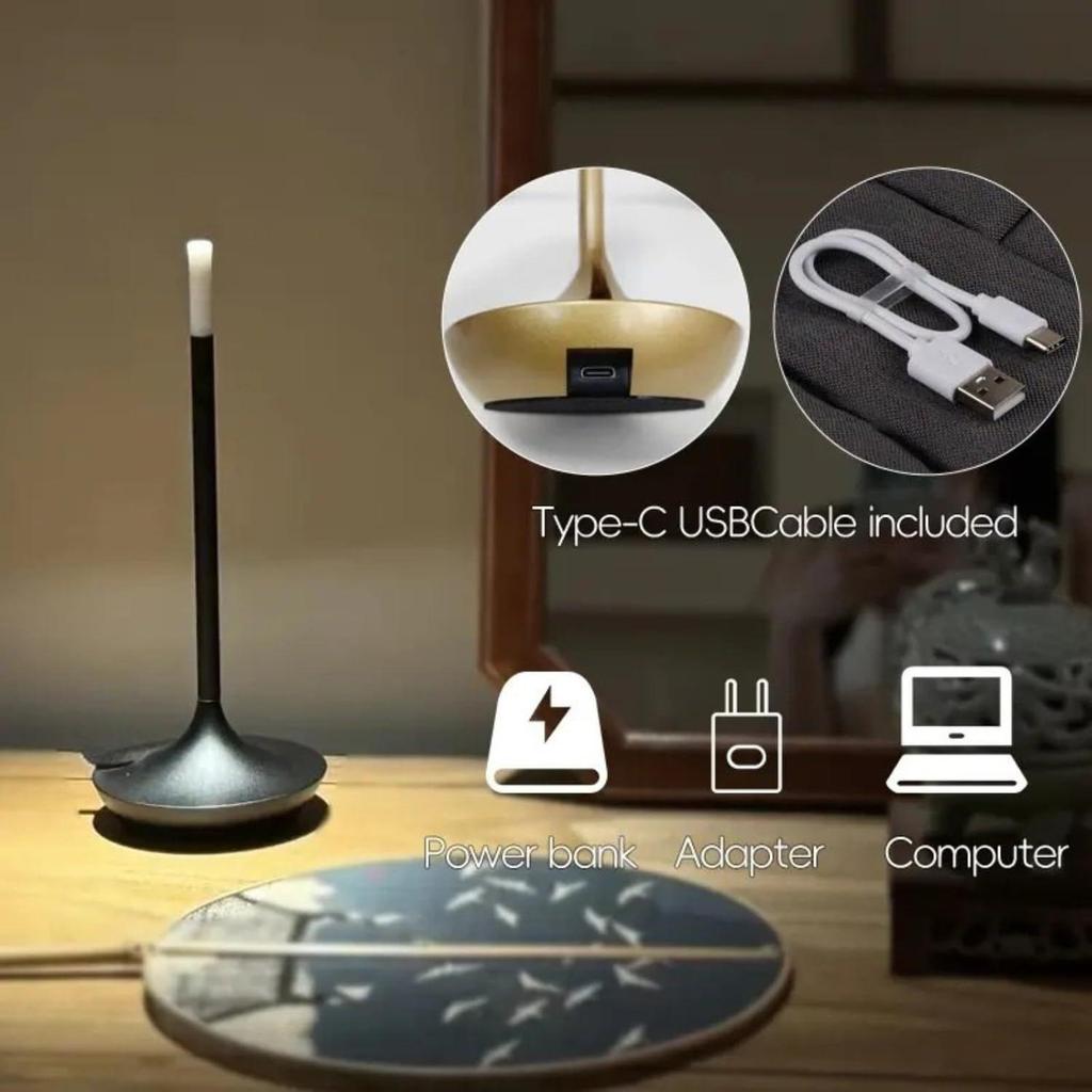 Cordless Table Lamp – Rechargeable Touch Lamp with 3 Light Modes & Dimmable Brightness | Long Press To Dim, Portable Night Light