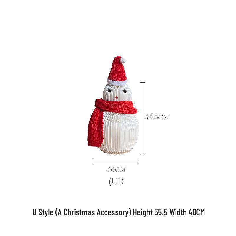 Large Nordic Paper Snowman Ornament for Storefront and Outdoor Christmas Decor