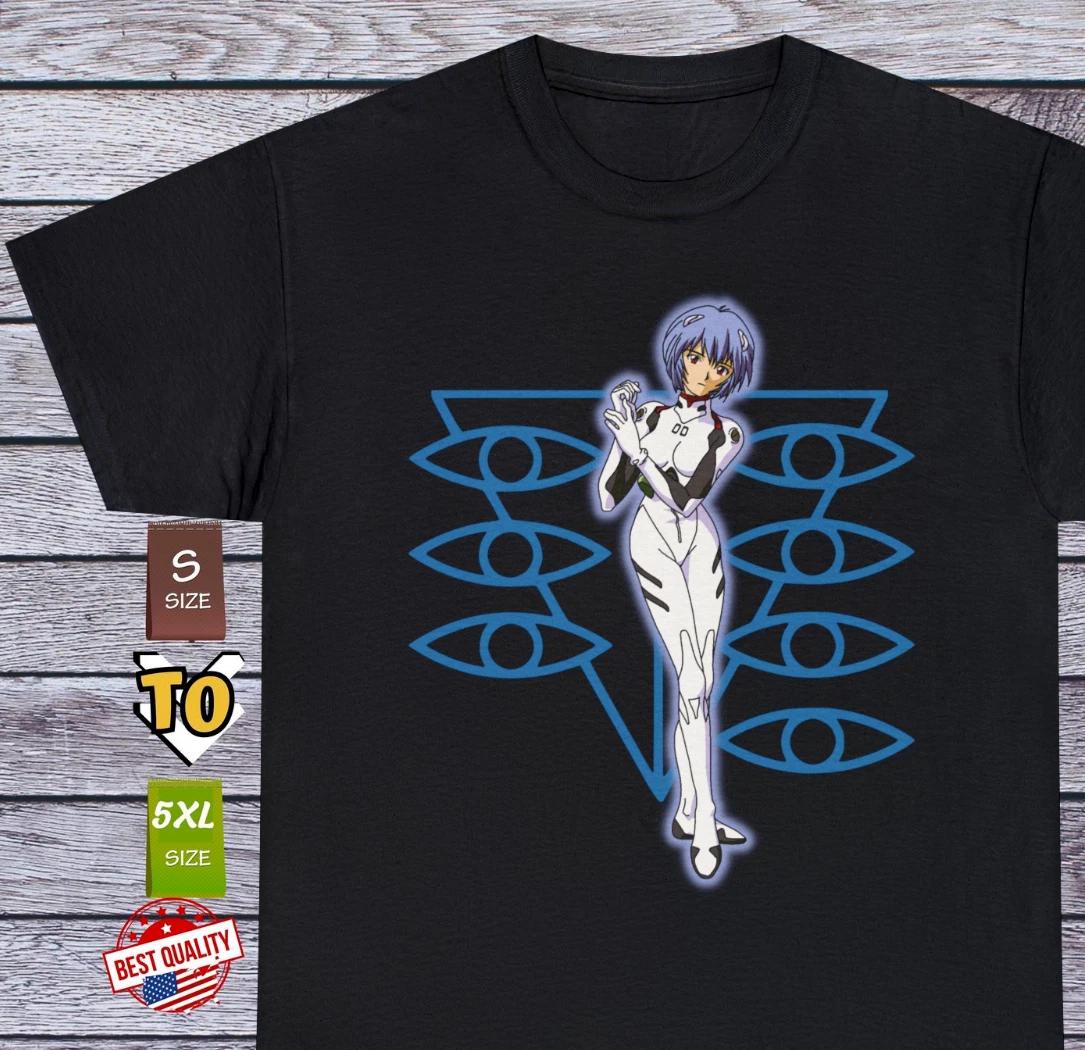 Rei T Shirt Anime Clothing Evangelion Kawaii Sugoi Waifu Material Tee Manga XL