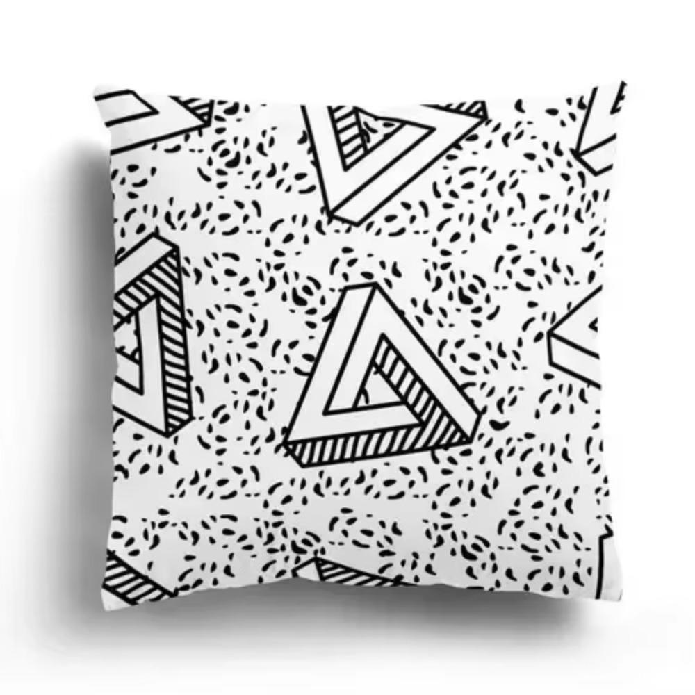 - Einfacher geometrischer Druck Kissenbezug Heimdekoration Schlafzimmer Wohnzimmer Sofa Kissenbezug x xZoll
