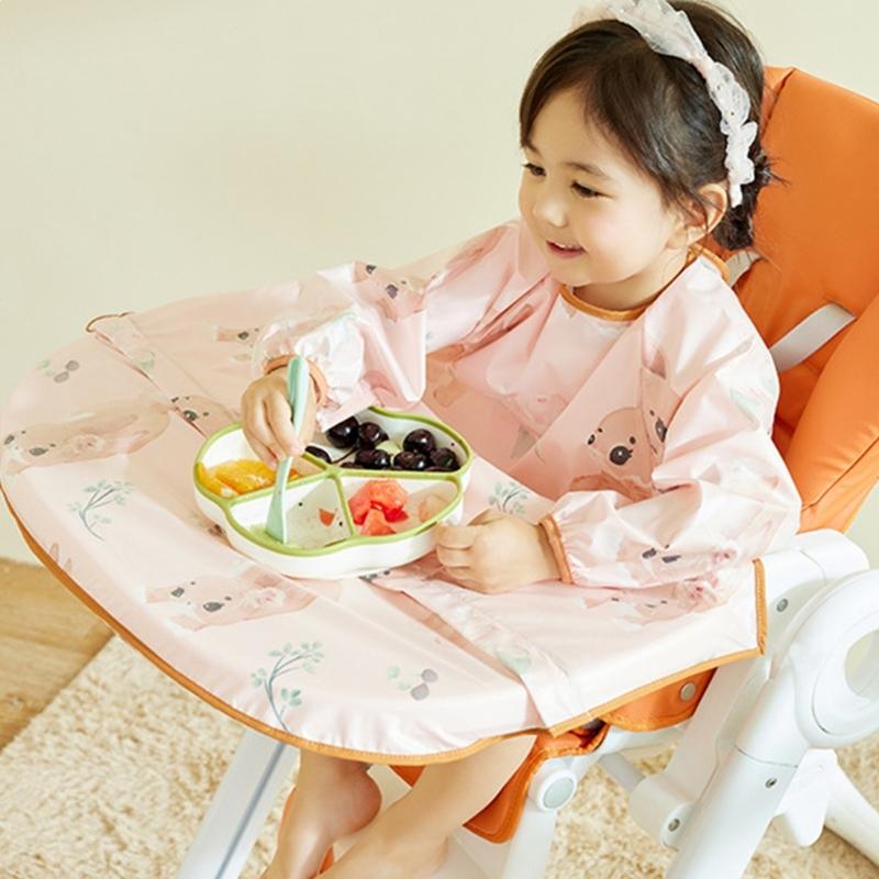 Śliniaki dla maluchów z długim rękawem, pełne ubranko ochronne, śliniaki niemowlęce z rękawami, ulepszenia dla dziecka