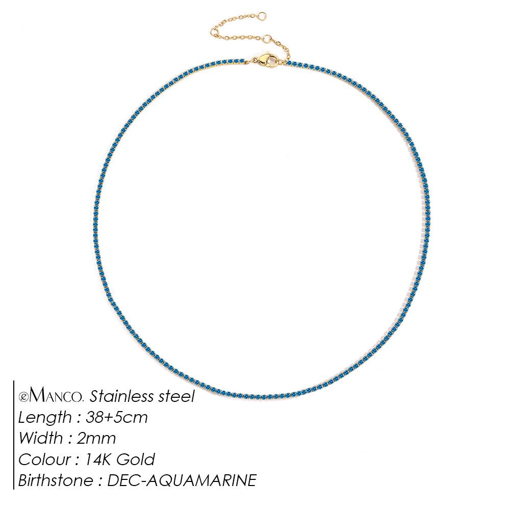 eManco Starry Sky Women's Retro Tennis Necklace - Full Diamond Clavicle Chain with European & American Design, Temperament & Personality Style.