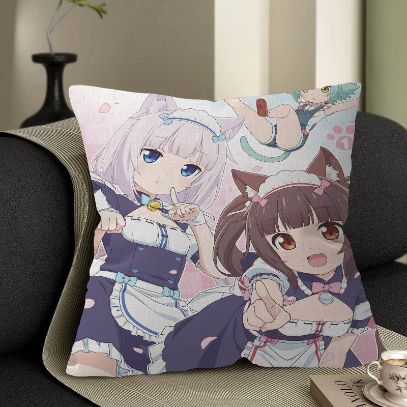 Anime Nekopara Pillow Gift Home Office Decoration Bedroom Sofa Car Cushion Cover Case 45X45