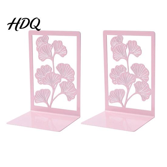 Heavy Duty Book Holder 1 Pair Metal Decorative Bookends Ginkgo Leaf/Monstera Ends for Leaf Bookend Bookshelf Non-Skid Stopper Home Office Study Room