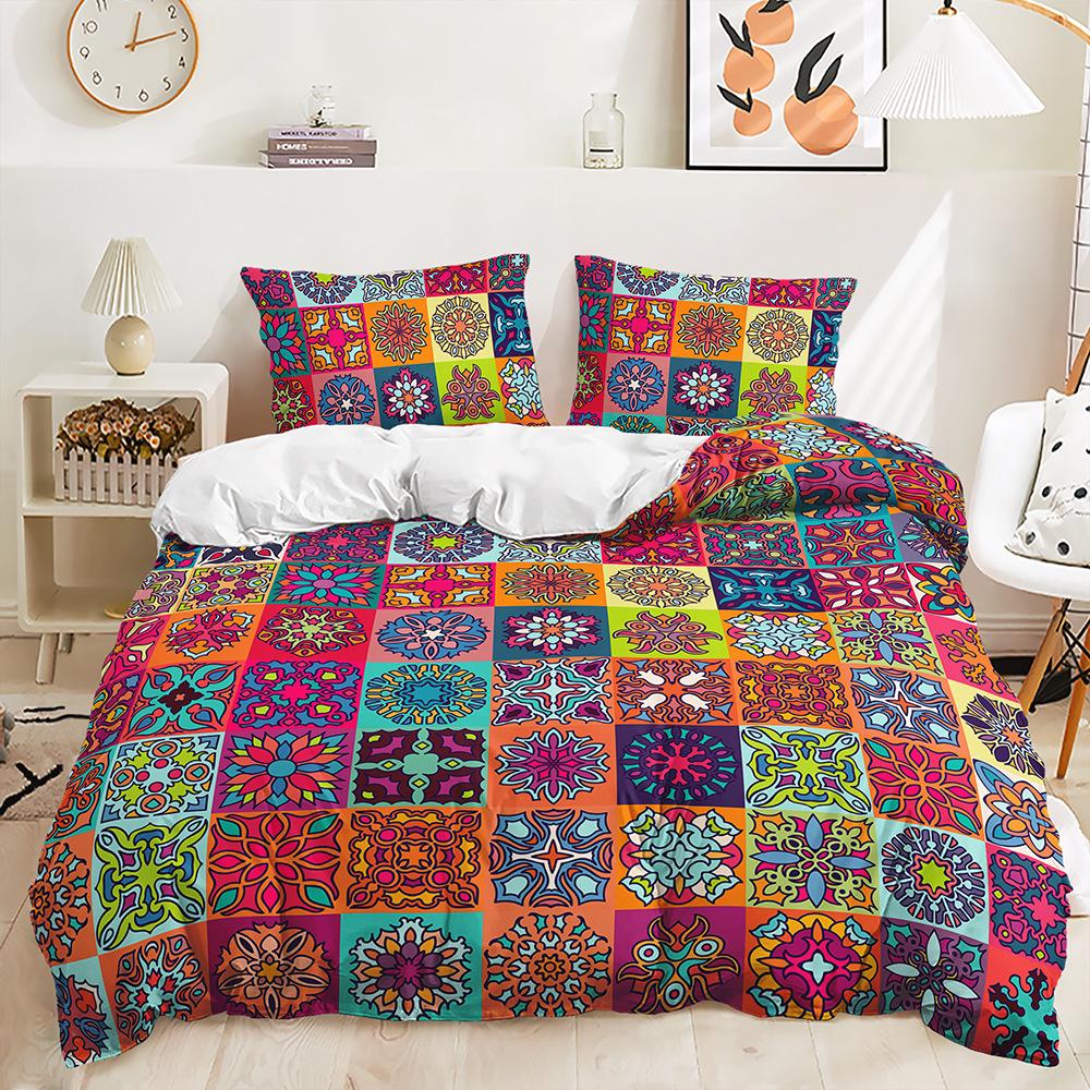 Three-piece Quilt Cover Ethnic Style Retro Kit Bohemian Boho Style Bedding