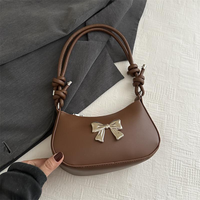 Trendy Pu Material Women's Bowknot Underarm Bag Chic Summer Shoulder Purse