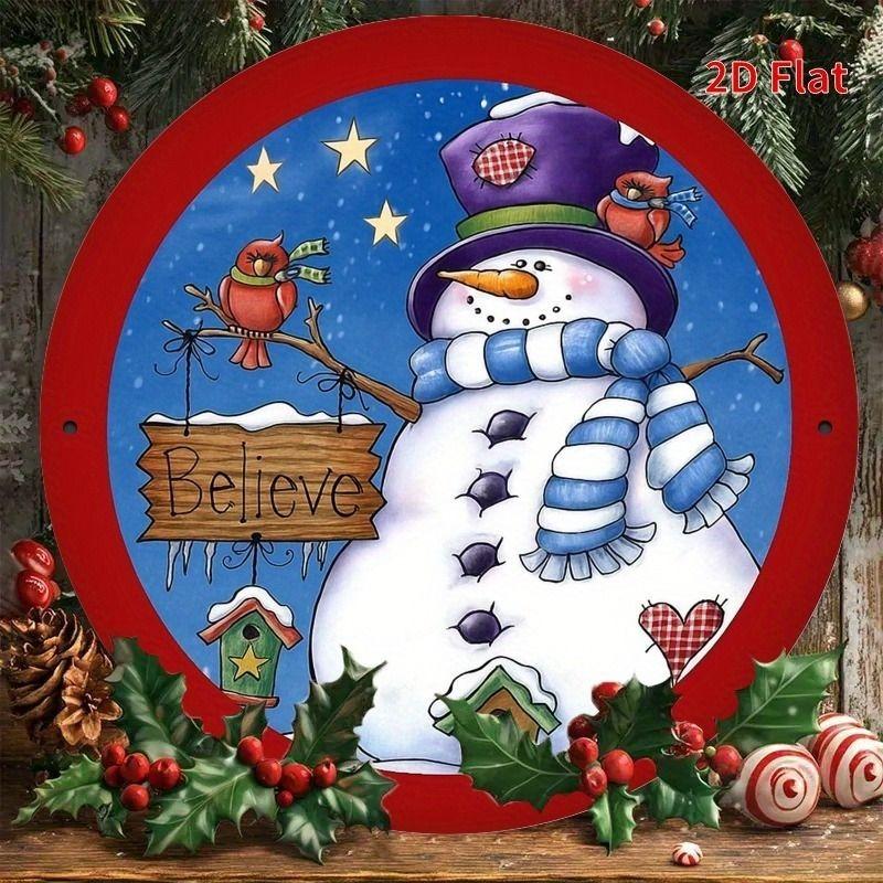 2D Flat Hanging Decorative Metal Sign Hand Painted Art